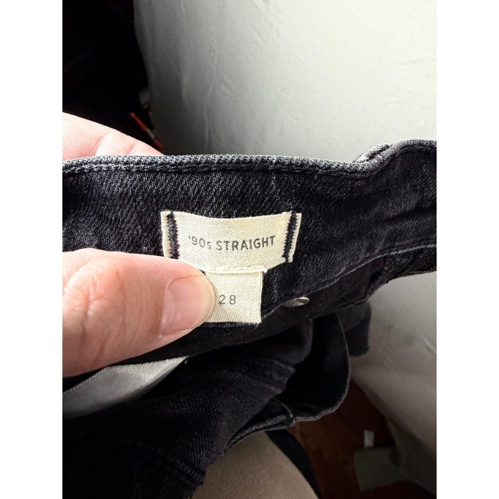 Madewell 90s Straight Leg Jeans Faded Black High Rise Denim Size 28 - Picture 6 of 8